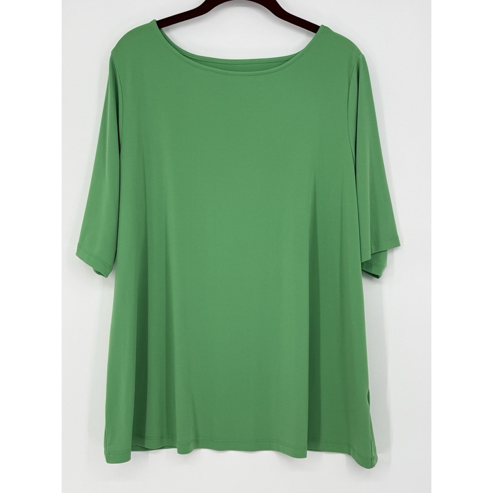Susan Graver Women's Top Short Sleeve Round Neck 1X